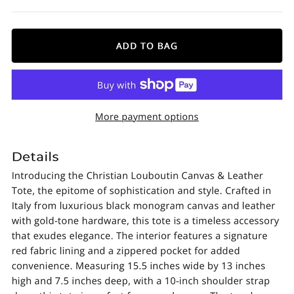 NEW CHRISTIAN LOUBOUTIN TOTE BAG - Picture 9 of 9